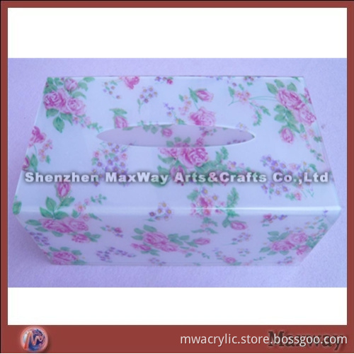 High Grade Acrylic/Perspex Napkin Box/Case with Delicate Colors Patterns